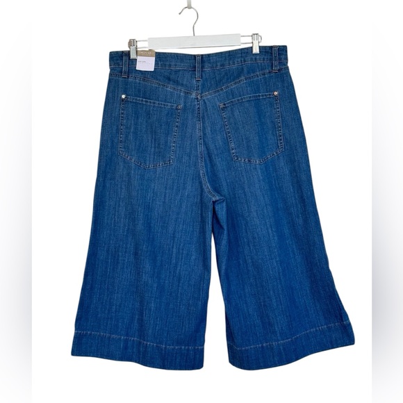 Chicos Lightweight Denim Wide Leg Culotte Crop Capri Jeans Size 2 US Large/12 - Picture 2 of 14